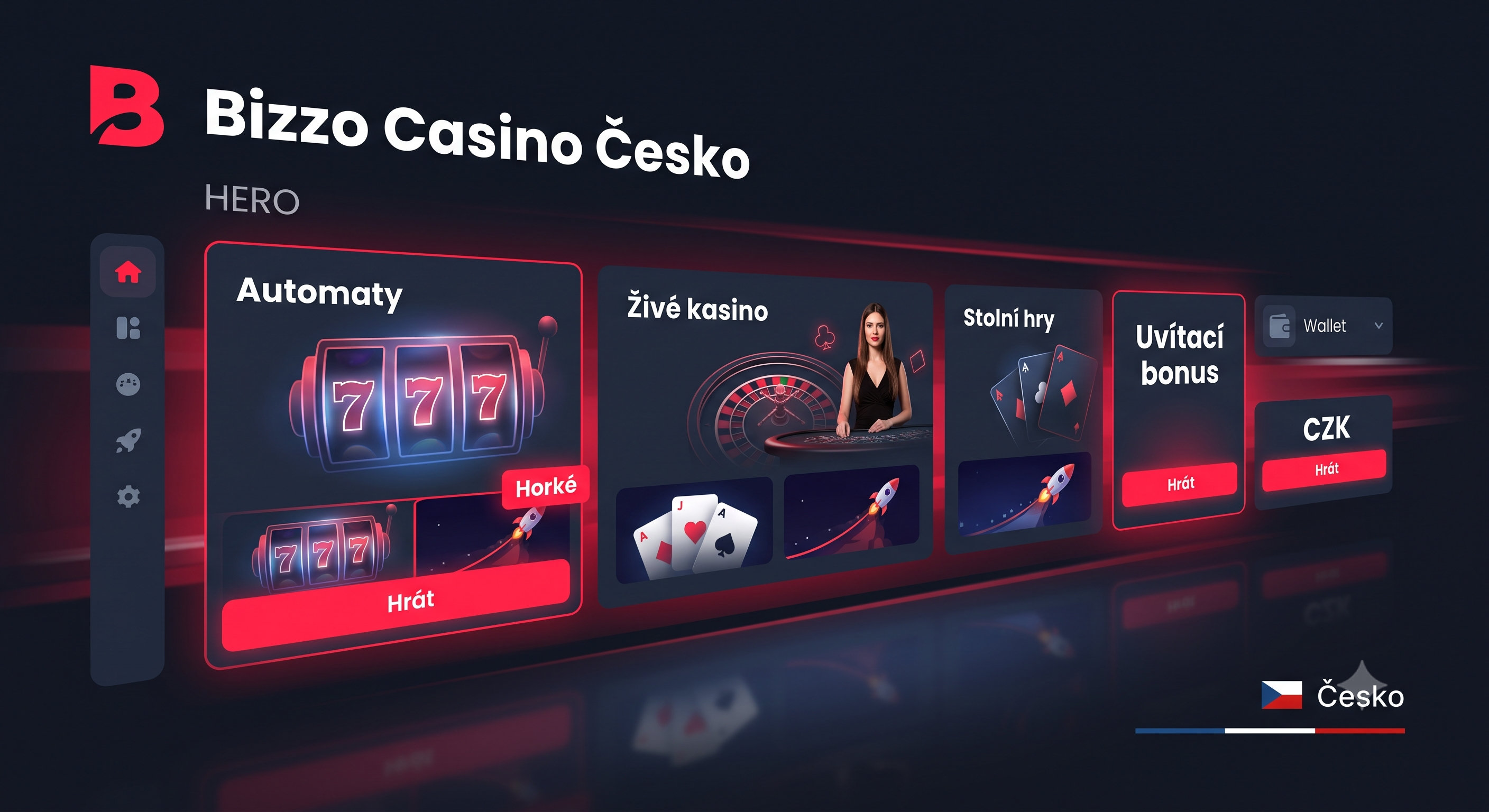 Hlavní stránka Bizzo Casino pro české hráče